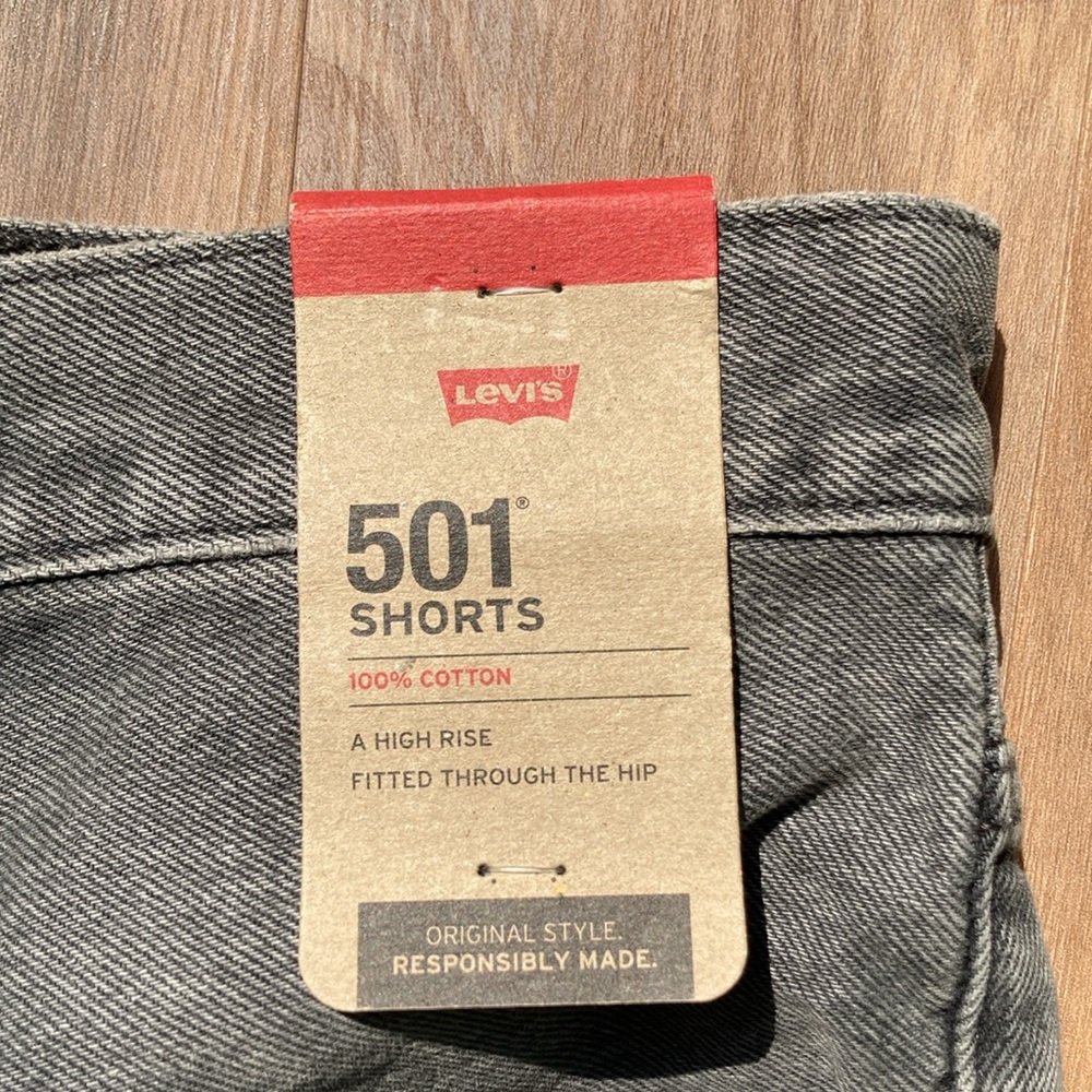🟢Relist7/13 🟢Levi’s distressed high rise 501 jean cotton denim short cutoff 30 - Picture 6 of 16
